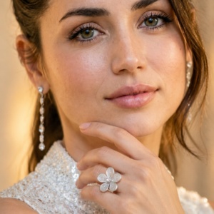 Filigree Flower and Zircon Ring