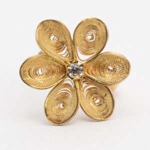 Flower Ring in GoldPlated Filigree made by ARTEMANOS