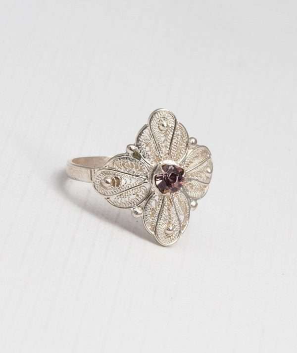 Filigree and Zircon Ring made by ARTEMANOS