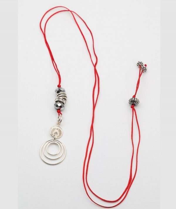 Silk Cord Necklace with Filigree Charm made by ARTEMANOS