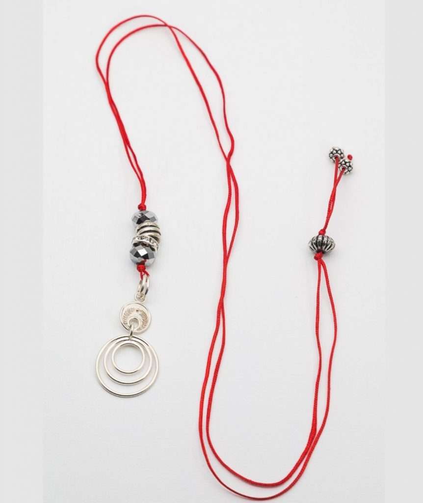 Silk Cord Necklace with Filigree Charm made by ARTEMANOS