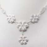 Silver Necklace with Filigree Flowers made by ARTEMANOS