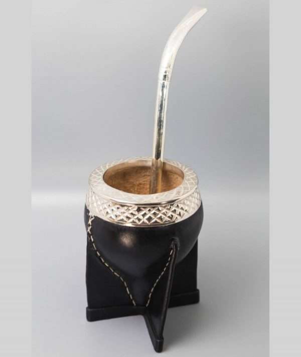 Leather Mate and Silver Straw made by ARTEMANOS