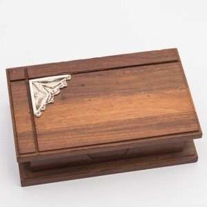 Wooden Box Card Holder with Filigree made by ARTEMANOSDeco