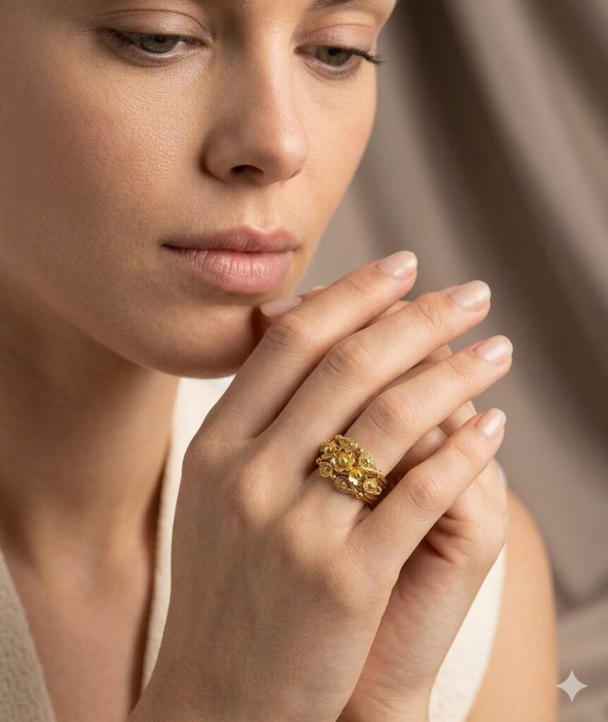 7 Ramales Filigree Ring Goldplated