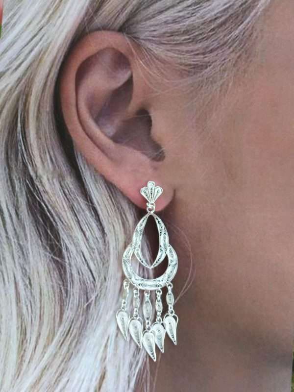Silver Filigree Statement Earrings