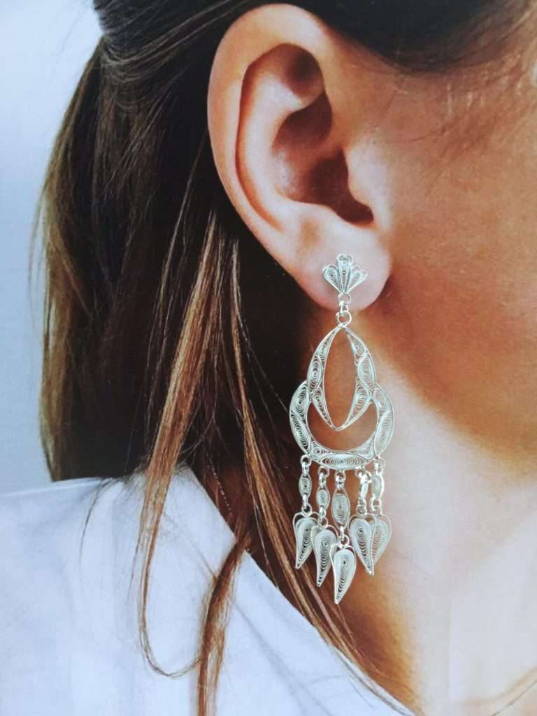 Silver Filigree Statement Earrings